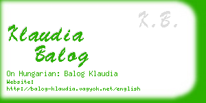 klaudia balog business card
